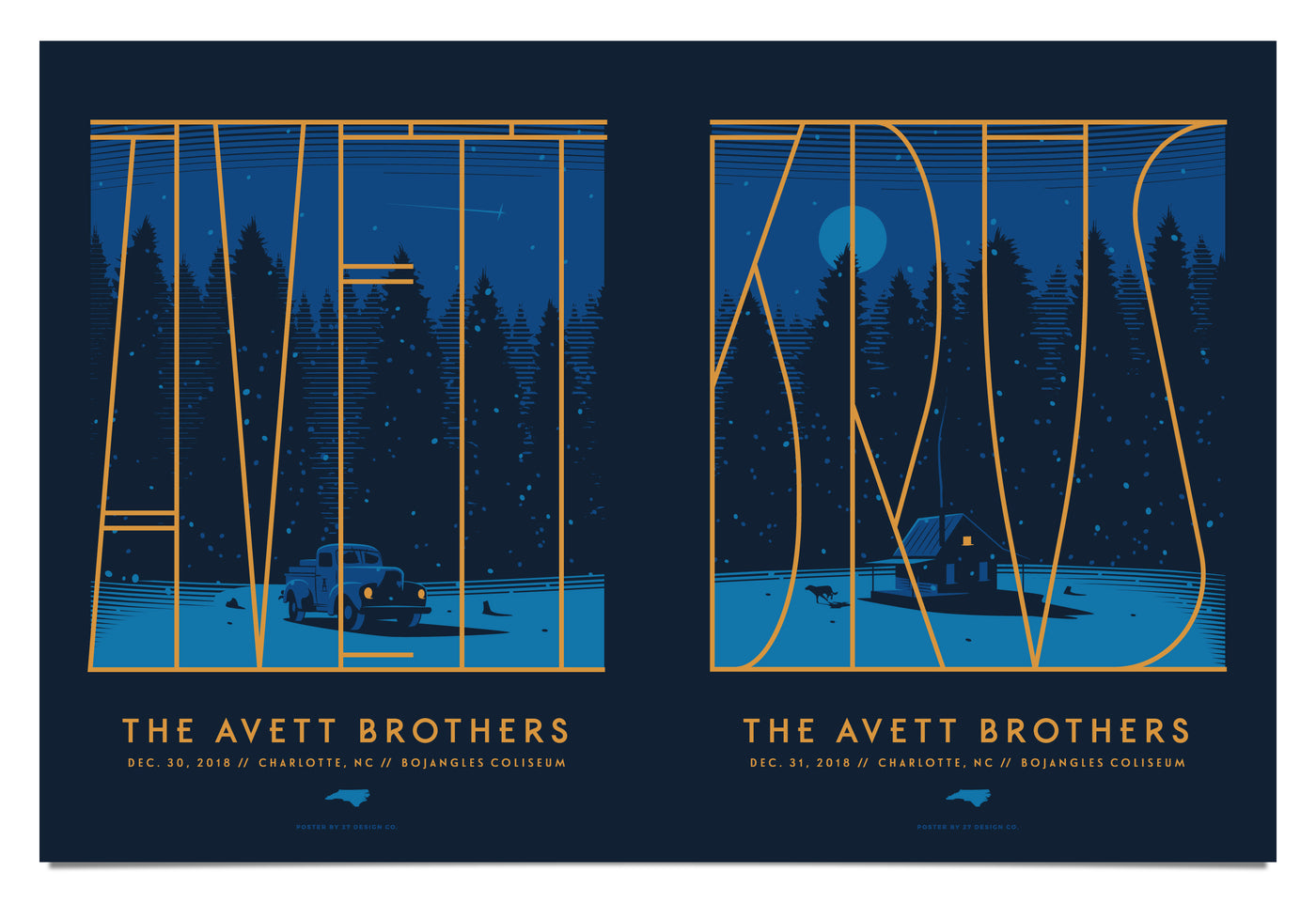 The Avett Brothers NYE Uncut Diptych